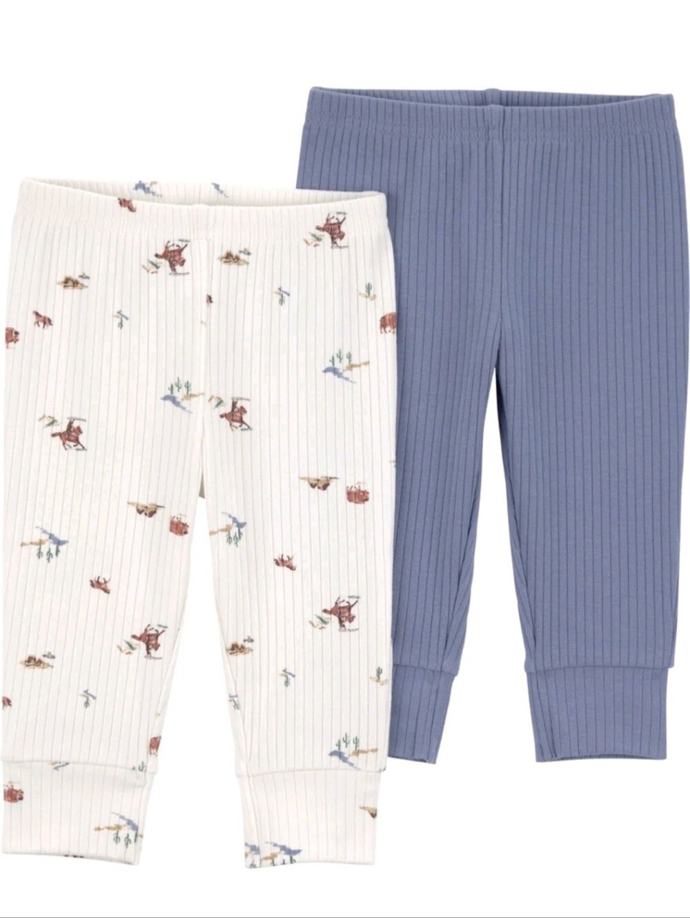 NWT Carter's Baby Boy Pants 2-Pack Blue Western Ribbed multisizes NB 3-6M